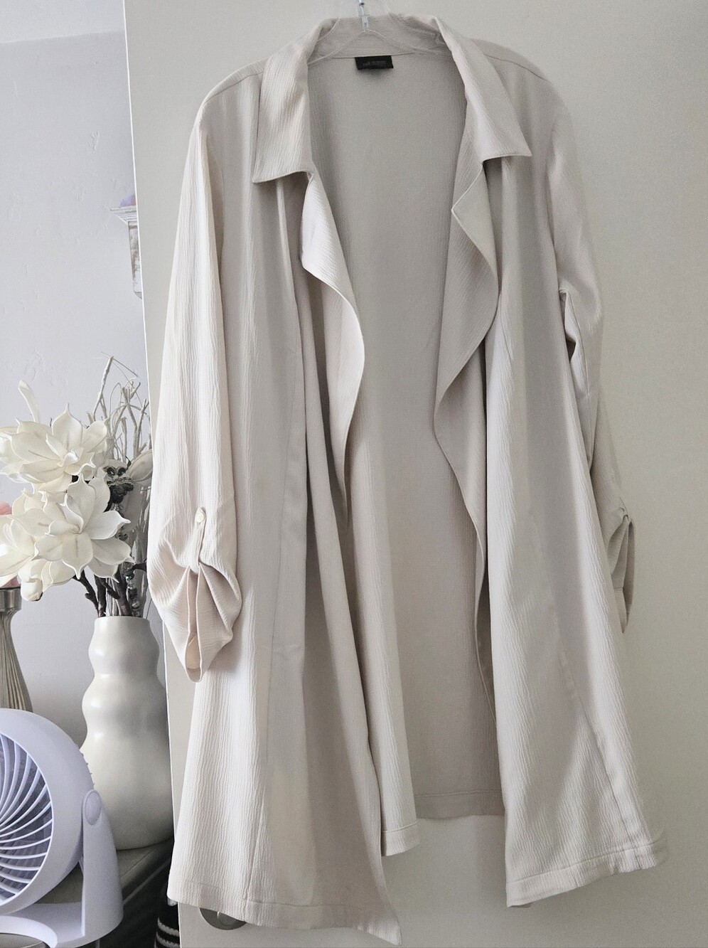 J.Jill Wherever Collection Crinkle Duster Jacket Tan Beige Size 2X $129 MSRP